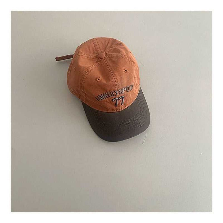Kids Color-Block Baseball Cap Stylish Soft-Crown Hat