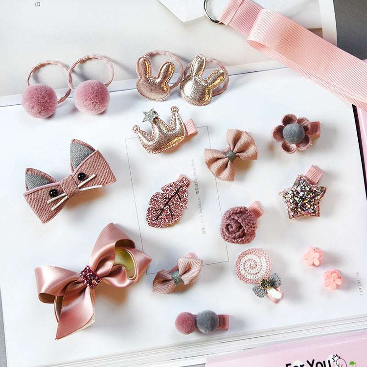 Girls Hair Accessories Set Cute Clips & Headbands