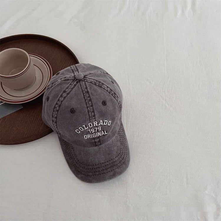 Vintage Kids Baseball Cap Distressed Embroidered Hat