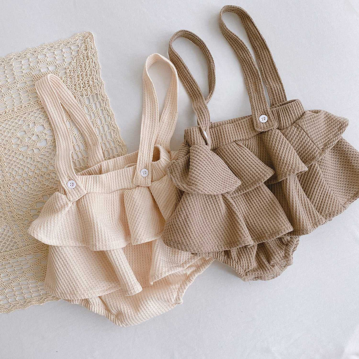 Baby Girl Romper 0-2Y  Pleated Lotus Leaf Sling Outfit