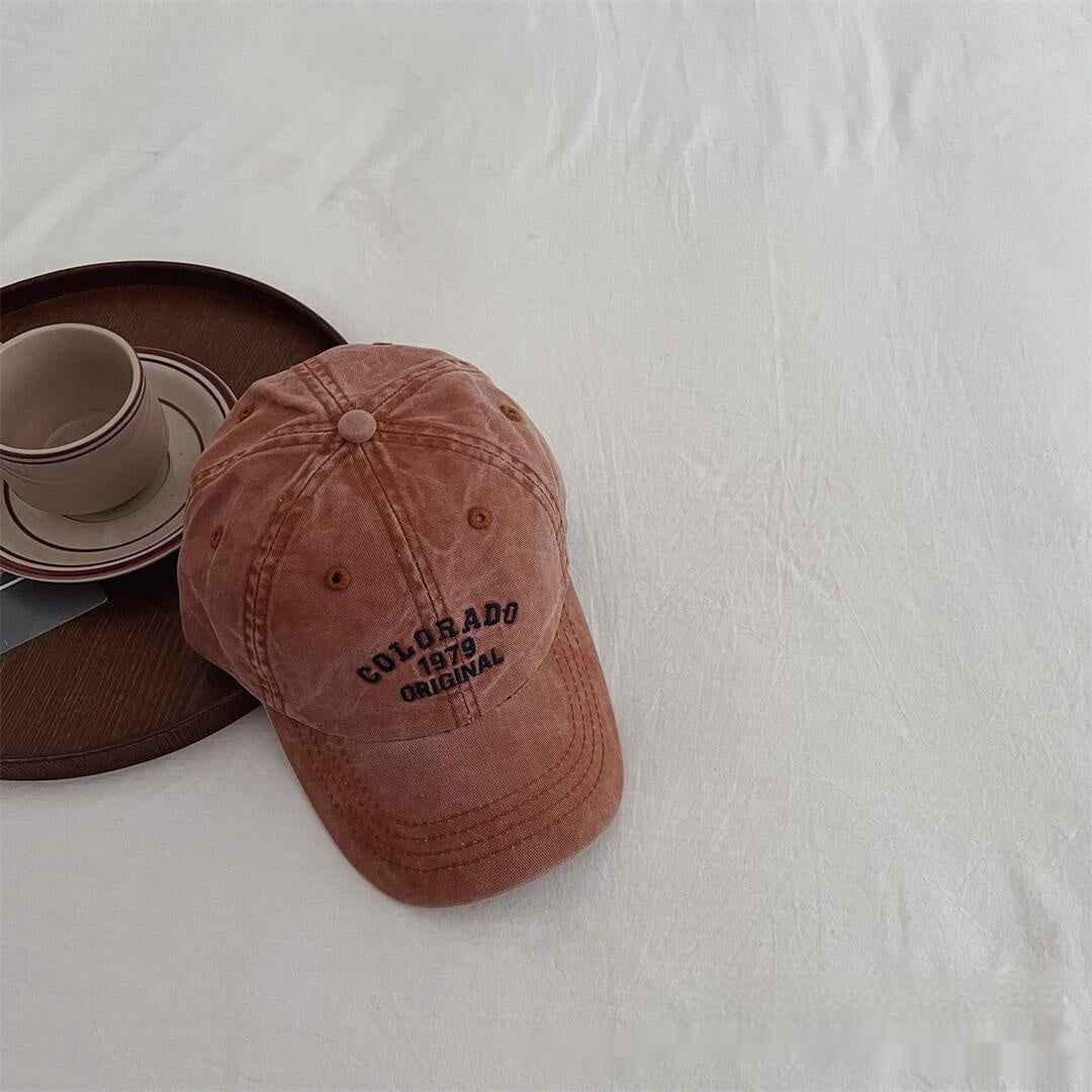 Vintage Kids Baseball Cap  Distressed Embroidered Hat