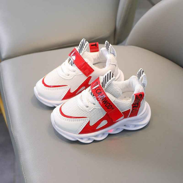 Kids Alphabet Mesh Luminous Shoes  Breathable Sports Shoes
