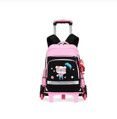 Korean Detachable Trolley Bag for Kids School Backpack