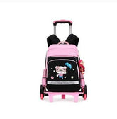 Korean Detachable Trolley Bag for Kids School Backpack