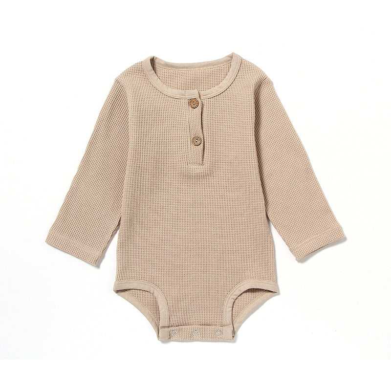 Spring & Autumn Baby Romper  Long Sleeve Waffle Outfit
