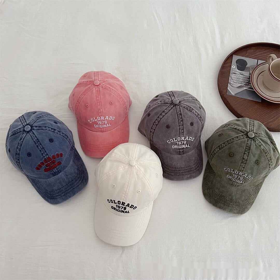 Vintage Kids Baseball Cap  Distressed Embroidered Hat