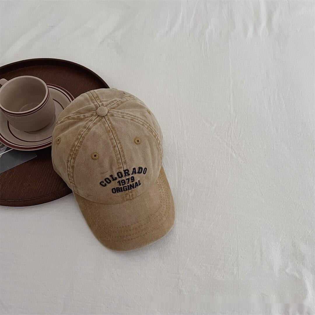 Vintage Kids Baseball Cap  Distressed Embroidered Hat
