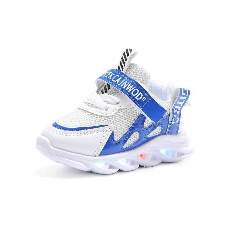 Kids Alphabet Mesh Luminous Shoes  Breathable Sports Shoes