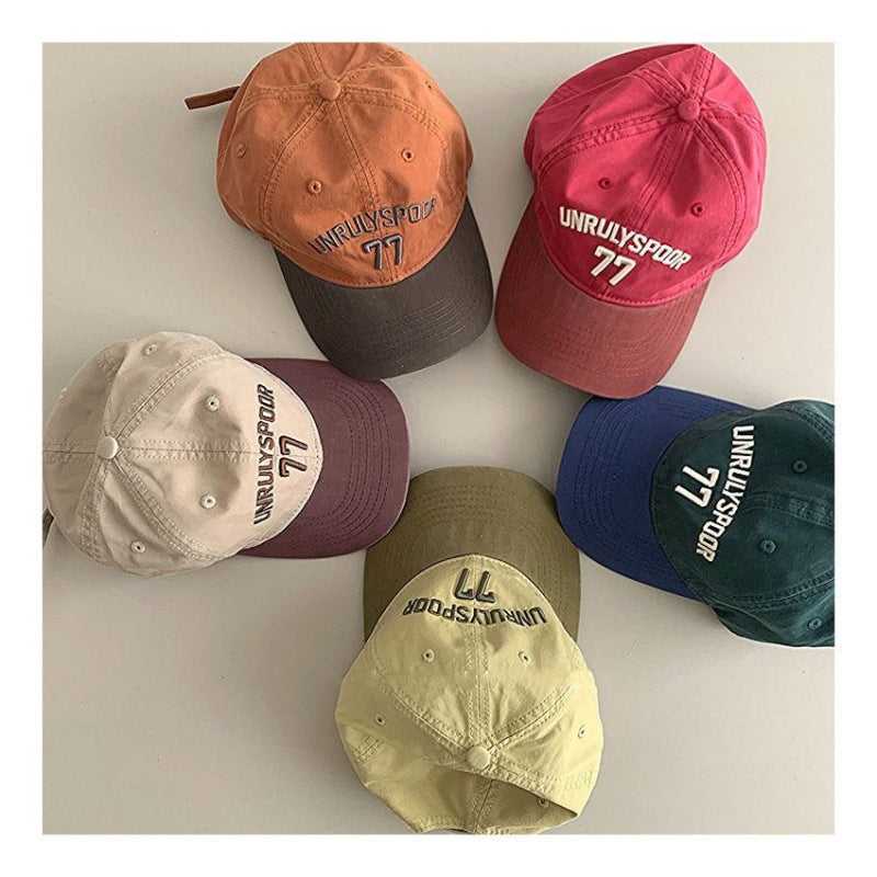 Kids Color-Block Baseball Cap  Stylish Soft-Crown Hat