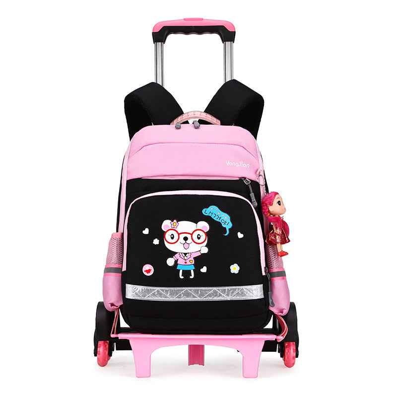 Korean Detachable Trolley Bag for Kids School Backpack