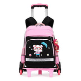 Korean Detachable Trolley Bag for Kids School Backpack