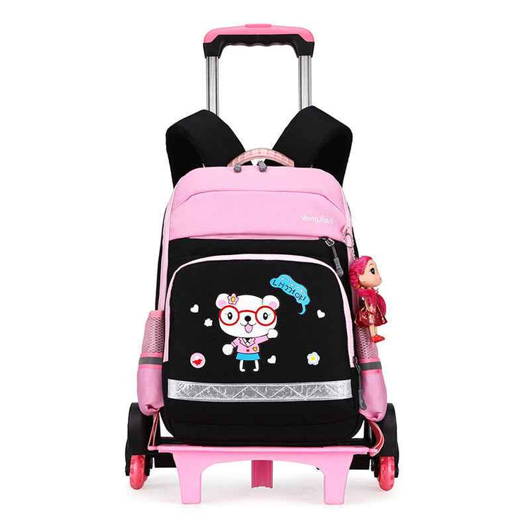 Korean Detachable Trolley Bag for Kids School Backpack