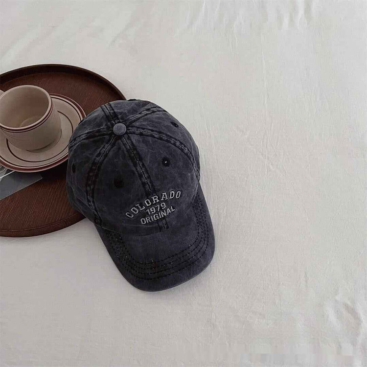 Vintage Kids Baseball Cap  Distressed Embroidered Hat