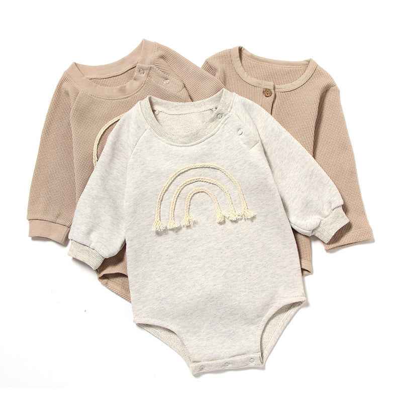 Spring & Autumn Baby Romper  Long Sleeve Waffle Outfit
