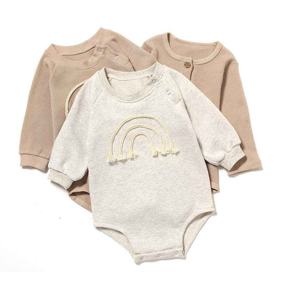 Spring & Autumn Baby Romper  Long Sleeve Waffle Outfit
